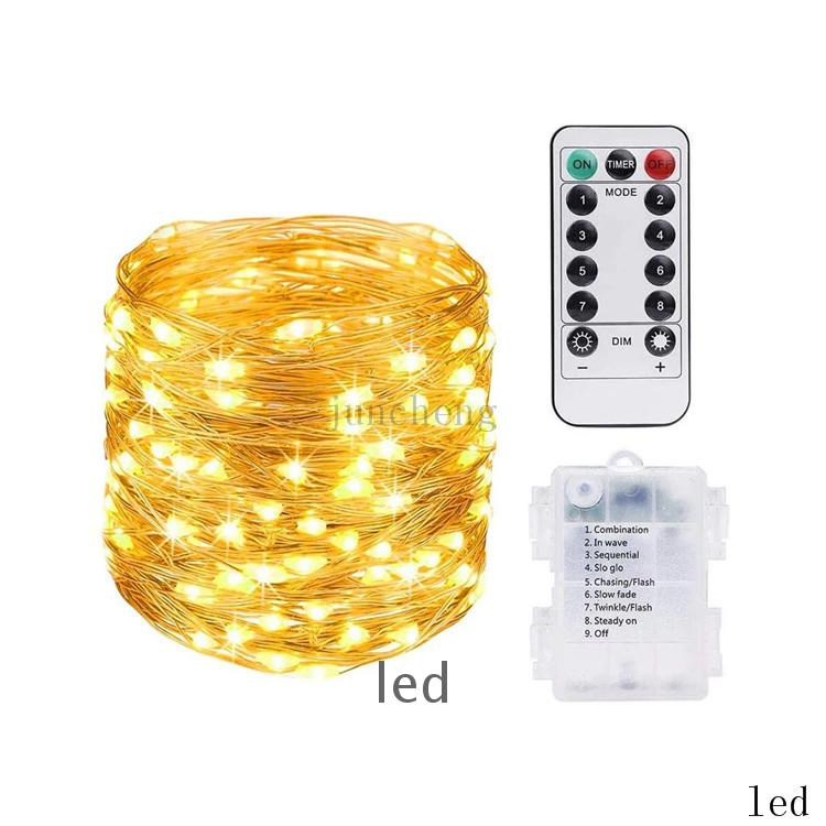Fios de Luzes de Natal LED Decoração para Casa Impermeável Branco Quente Branco Frio/RGB Color10m 100m 200m Luzes de Fada LED com Controle Remoto Carregamento USB