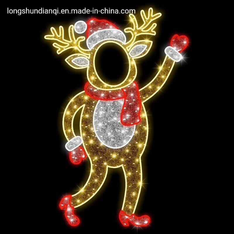 Iluminação de Projetor de Motivo de Rena LED para Exterior 3D Ornamento de Natal Luzes de Jardim