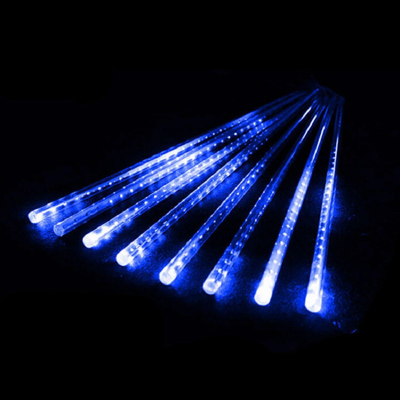Fita de Luz LED de Lado Duplo para Chuva de Meteoros, Luzes de Cordão Decorativas Coloridas para Exterior
