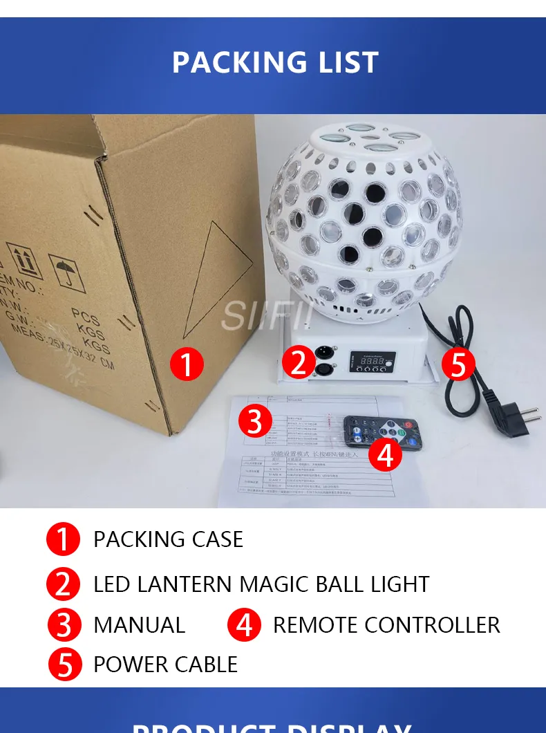 Bola de Cristal Mágica LED Luzes de Festa em Família Projetor a Laser RGB Controle de Som Luz Rotativa para Disco Natal DJ Bar KTV