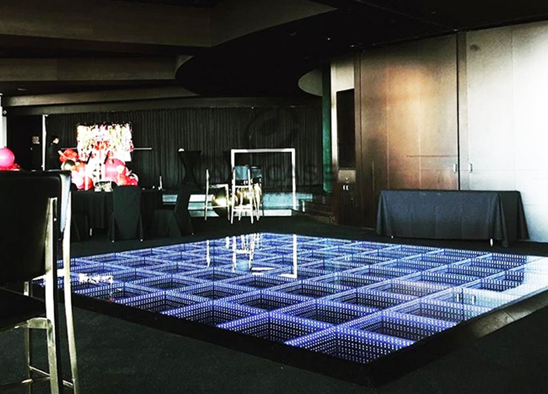 Compre Luz de Palco Disco Barata 3D DMX Espelho LED para Piso de Dança ao Ar Livre
