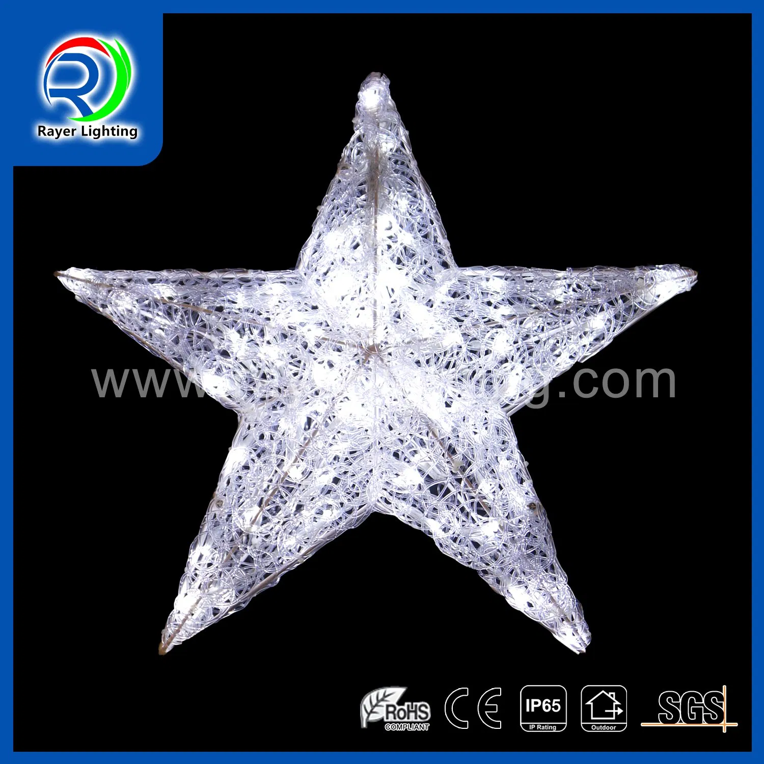 Luzes de Natal Decorativas LED com Motivo de Estrela ao Ar Livre para Jardim