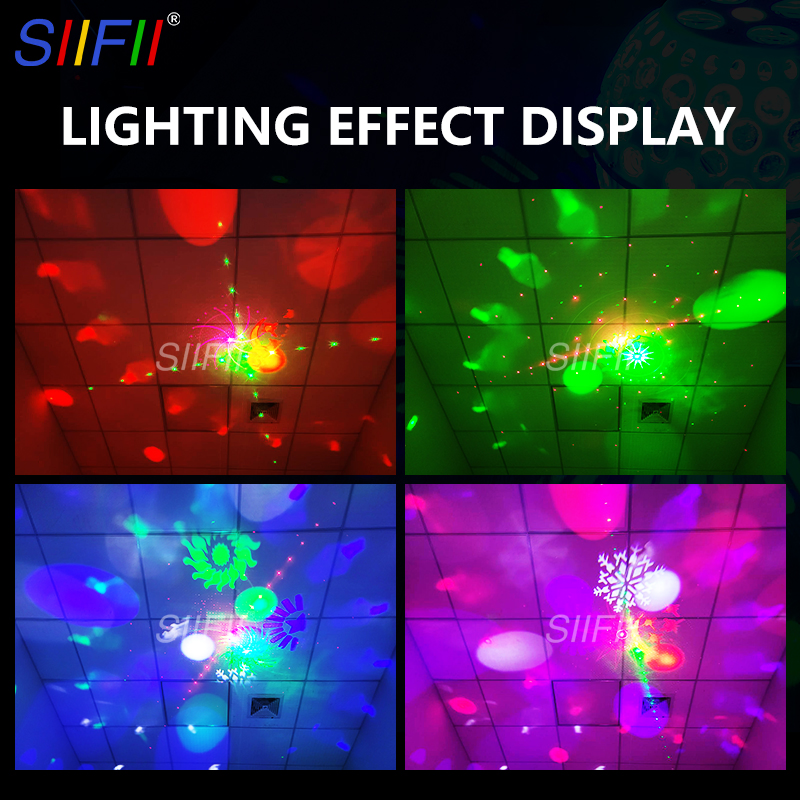 Bola de Cristal Mágica LED Luzes de Festa em Família Projetor a Laser RGB Controle de Som Luz Rotativa para Disco Natal DJ Bar KTV