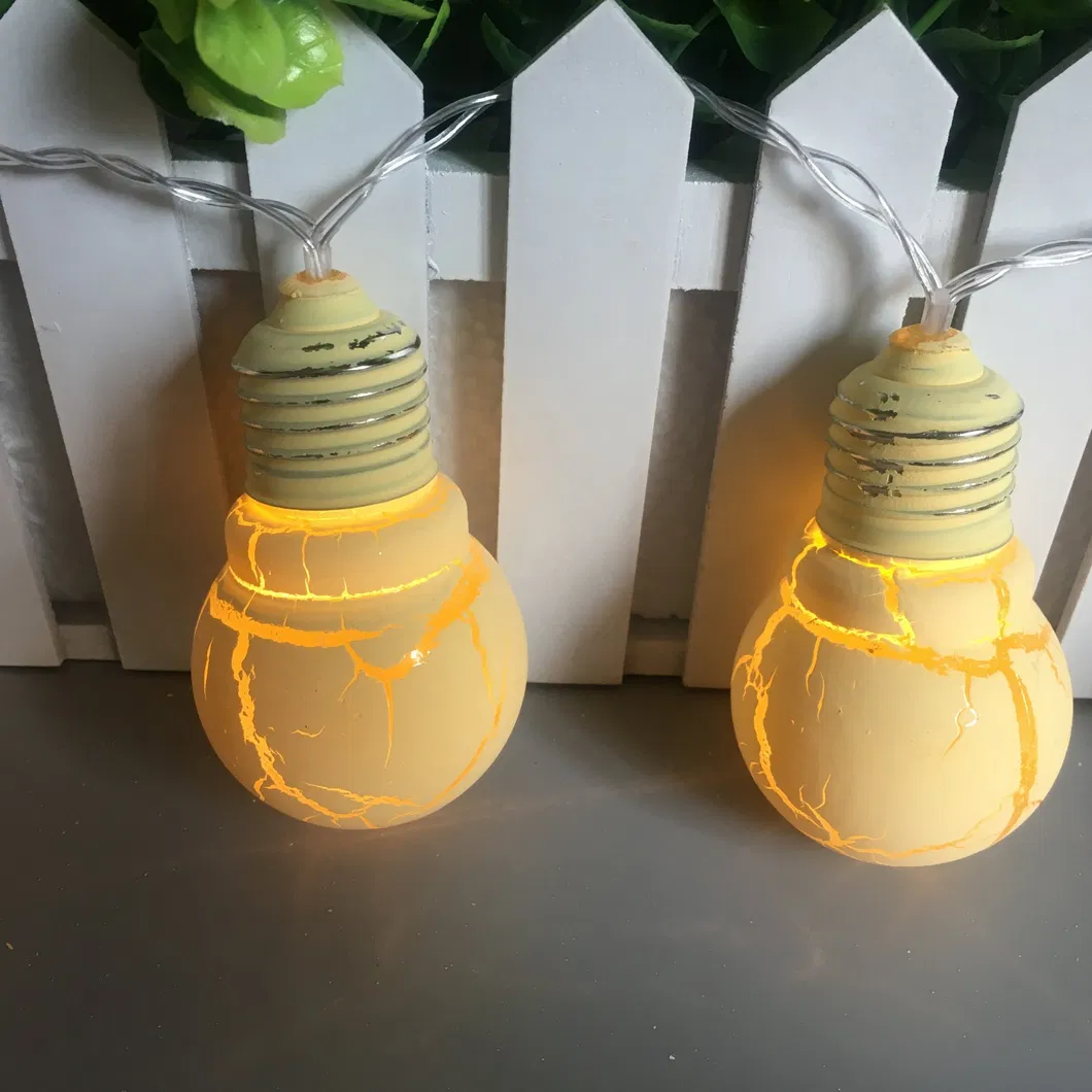 Luzes de Fada Retro em Forma de Bola Operadas por Bateria com 10 LEDs Brancos Quentes