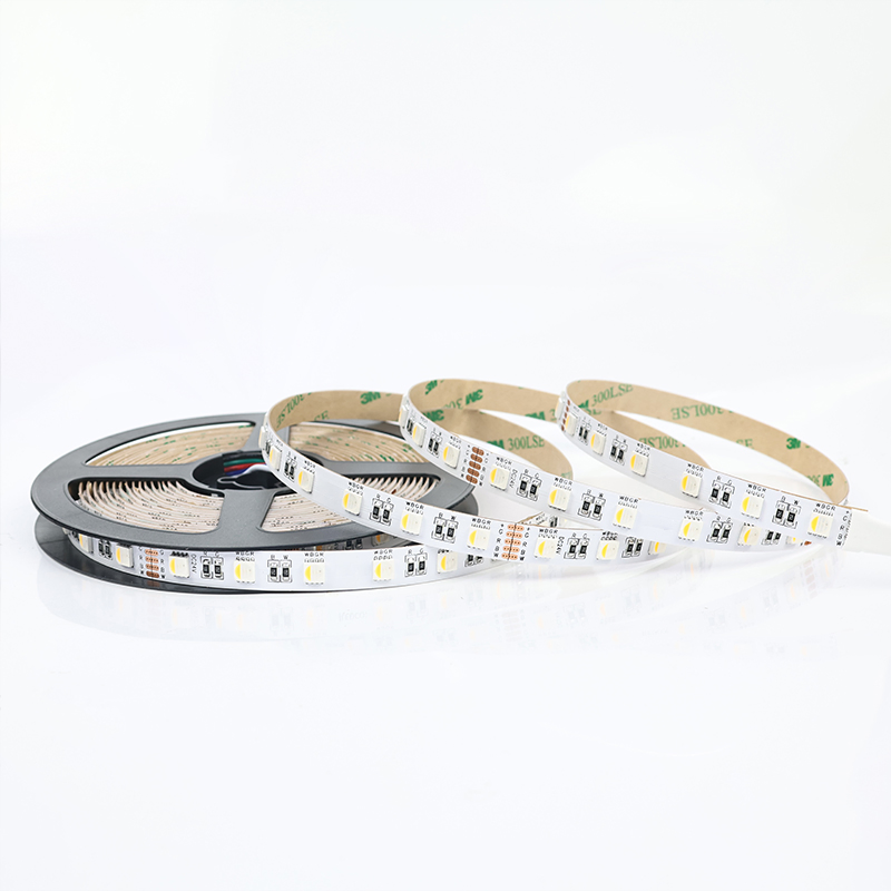 OEM ODM Alta Brilho 12 24V Flexível SMD 5050 RGBW Fita LED Dimerizável RGB Múltiplas Cores + Capacidade Branca 60LEDs 19W/M