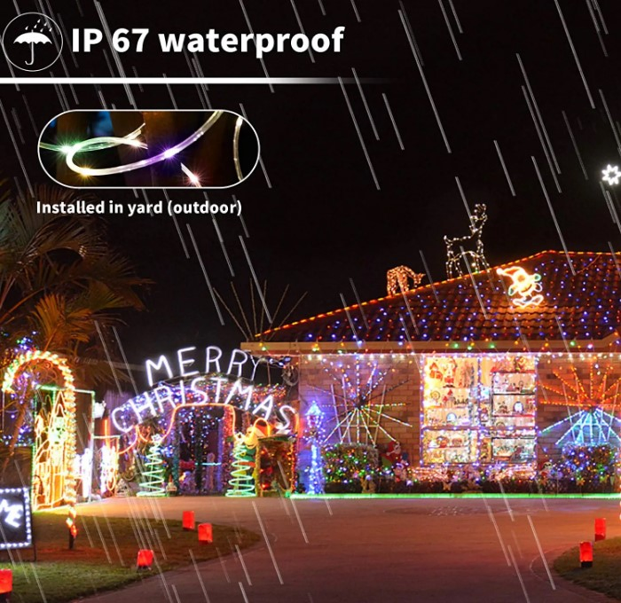 33FT Luzes de Cordão de Micro LED para Exterior com Controle Remoto, 8 Modos de Mudança de Cor à Prova d'Água para Decoração DIY