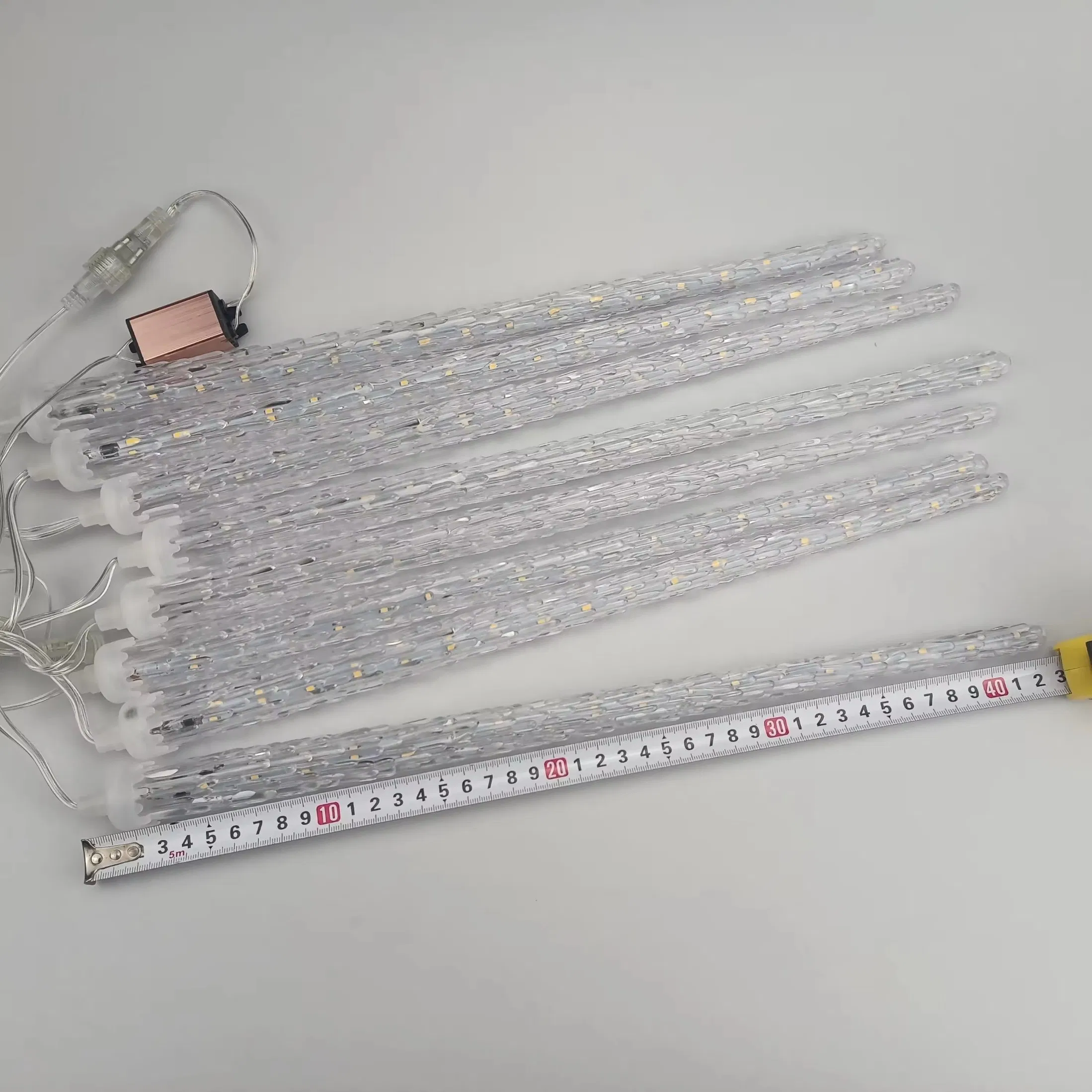 Luzes de Efeito de Queda de Neve - Luzes de Tubo de Chuva, Natal, Luzes de Gelo LED Cristal com Bateria para Exterior