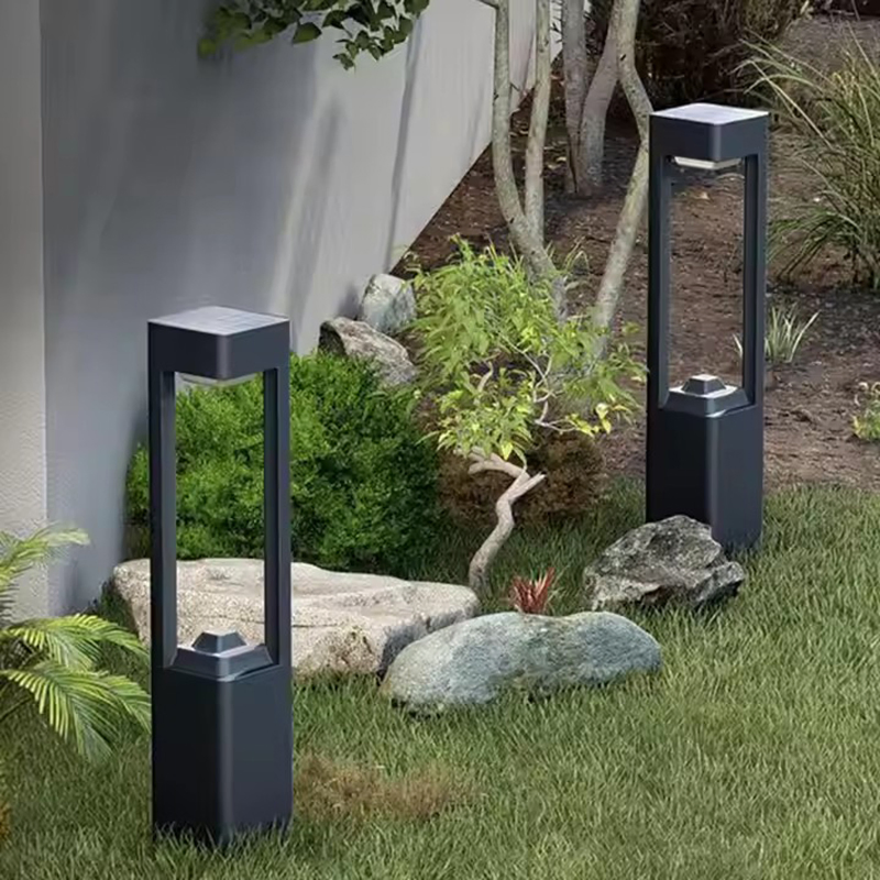 Luzes de Coluna Externas de Alumínio, Diodos Emissores de Luz, Luzes de Caminho para Paisagens, Luzes Modernas Externas Solares com Diodos Emissores de Luz, Iluminação de Proteção de Pilares