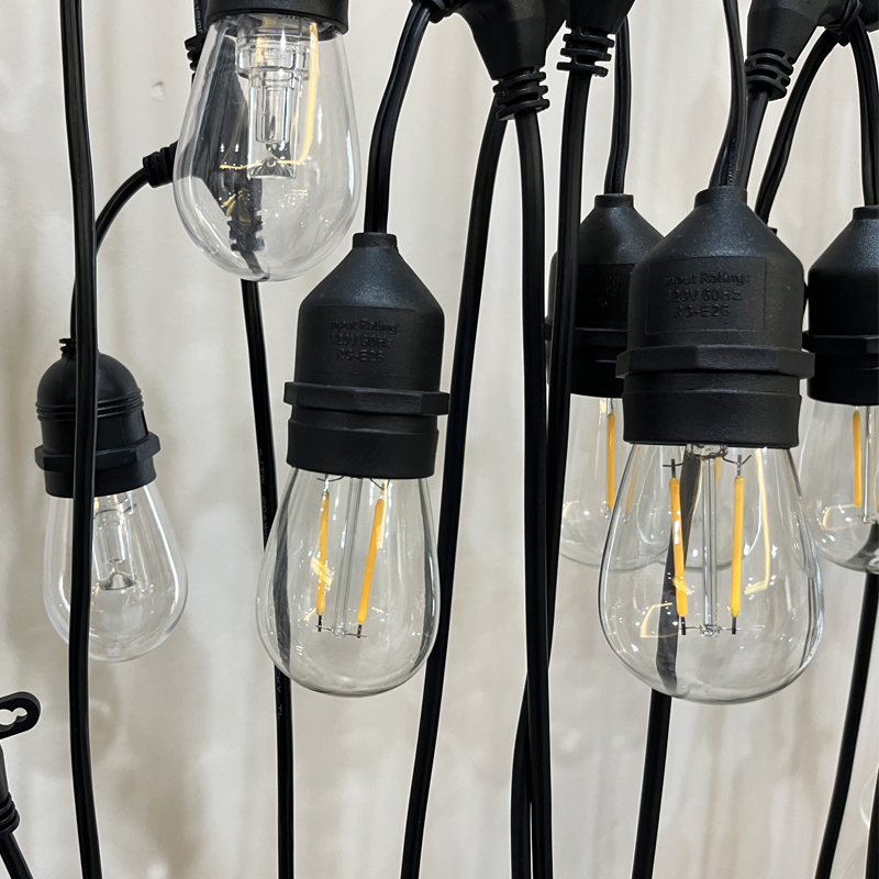 Luzes de Cordão LED ao Ar Livre à Prova d'Água Branco Quente IP65 - Pendurar Lâmpadas Vintage Edison