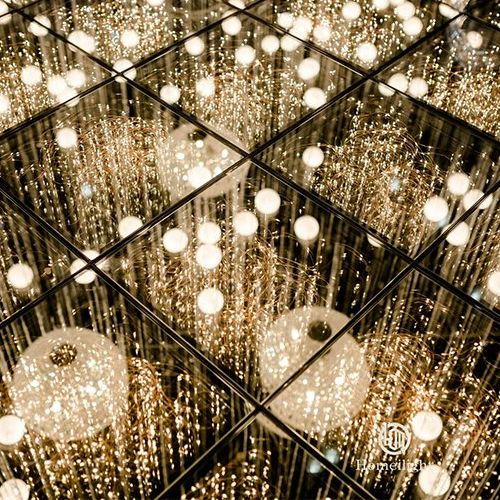 Piso de Dança de Espelho Dourado 3D Piso de Dança de Fada LED para Evento de Casamento