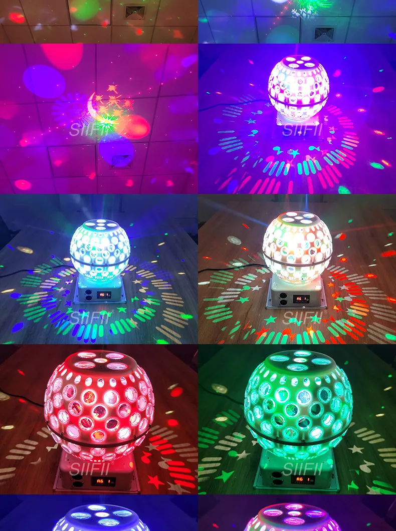 Bola de Cristal Mágica LED Luzes de Festa em Família Projetor a Laser RGB Controle de Som Luz Rotativa para Disco Natal DJ Bar KTV