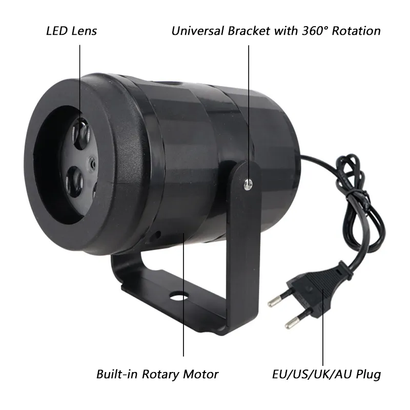 Projetor de Luz de Neve de Natal, Luz de Projeção de Floco de Neve LED Rotativa à Prova d'Água, Luz de Projeção de Natal LED