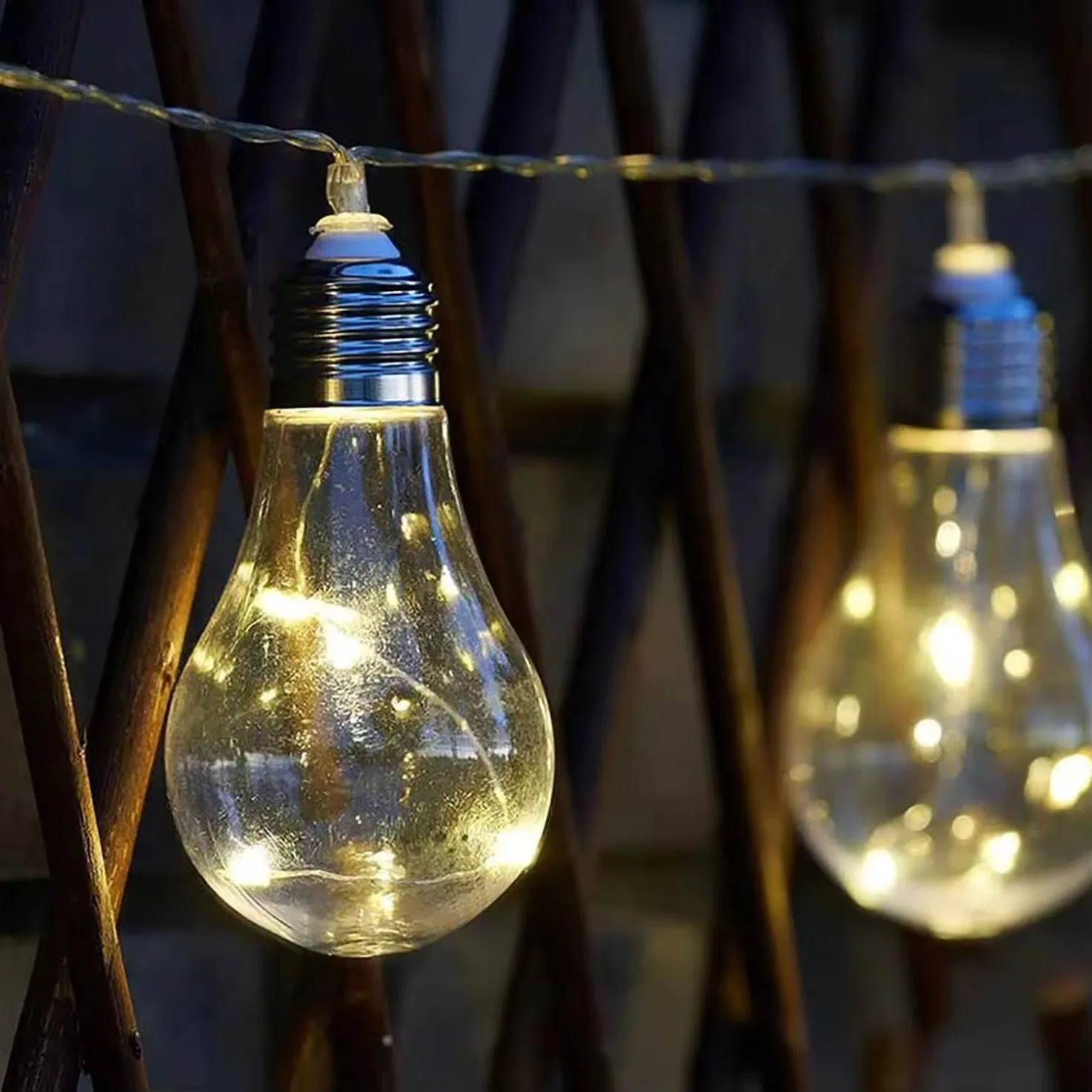 Luzes de Cordão LED Edison Vintage com Energia Solar, Luzes para Pátio Externo à Prova d'Água