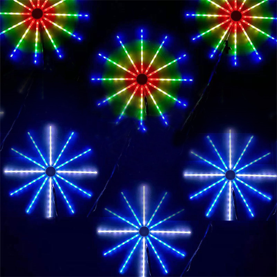 Controle de Som de Música por APP Bluetooth e Remoto, Luzes de Cordão de Estrela Cadente Meteor Shower DIY para o Festival de Natal, Fogo de Artifício, Guirlanda de Fadas para Exterior, Luzes Piscantes