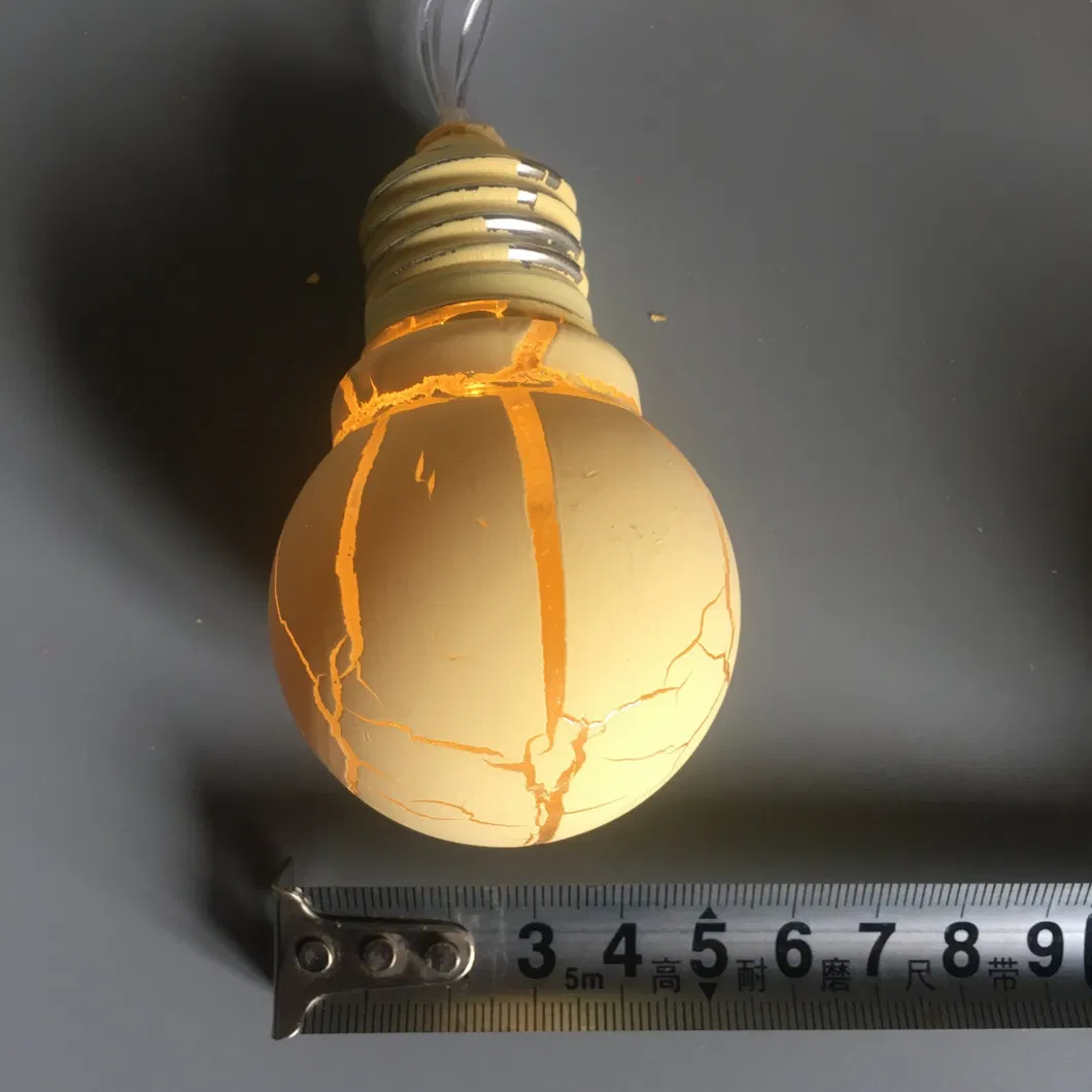 Luzes de Fada Retro em Forma de Bola Operadas por Bateria com 10 LEDs Brancos Quentes