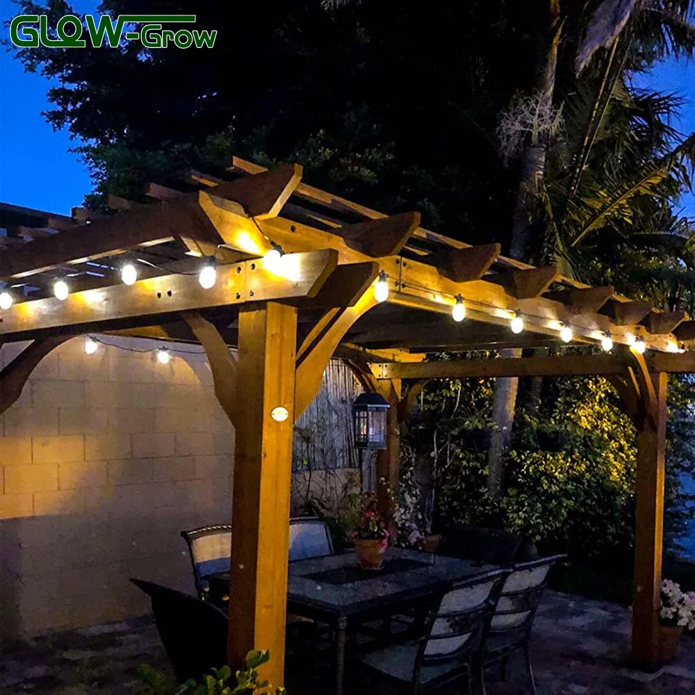 Luzes de Cordão LED Solar com Lâmpadas Edison Vintage para Decoração de Jardim e Casa ao Ar Livre