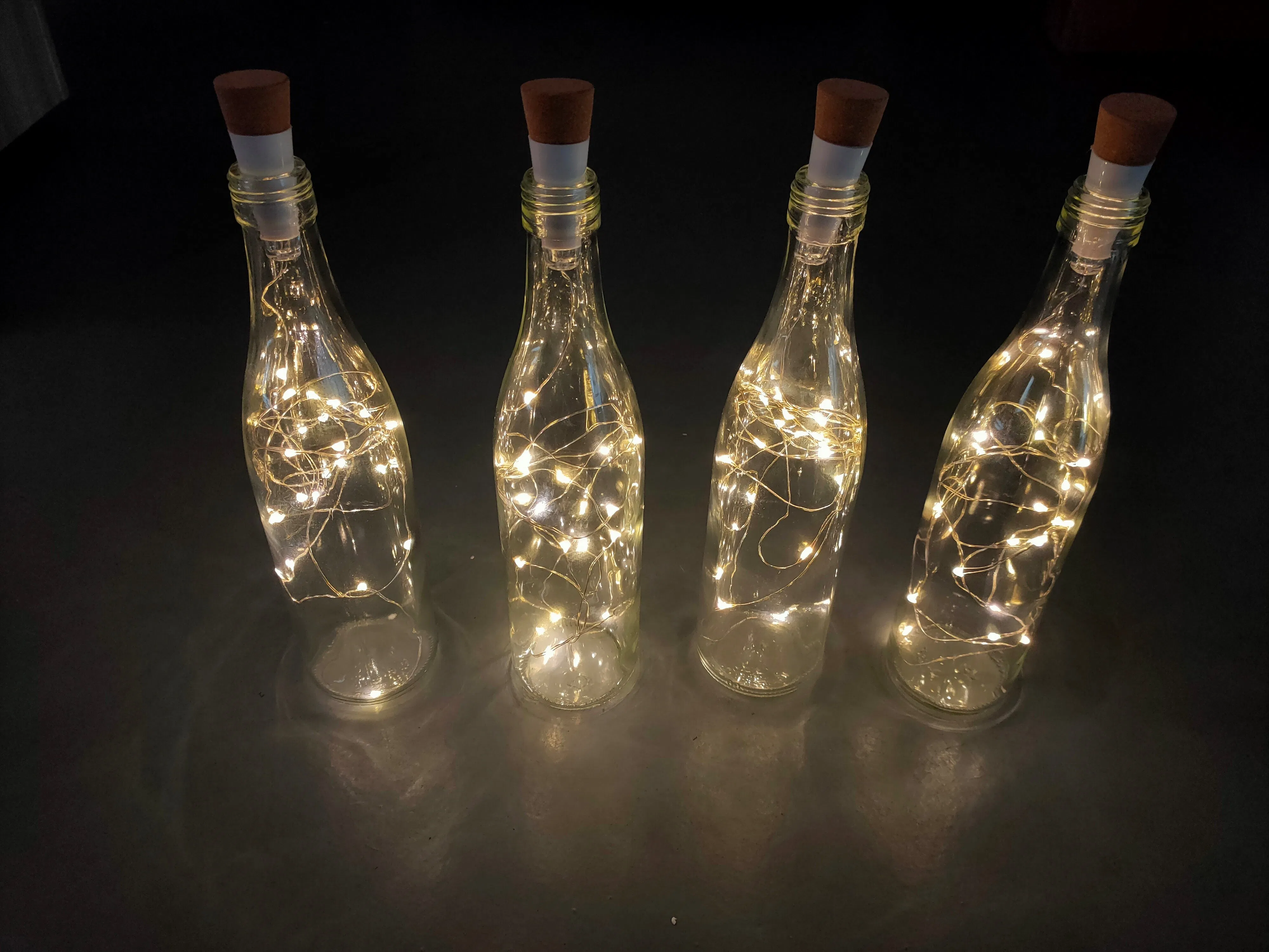 2m Luzes de Cordão 20PCS LED Branco Quente Festa Natal Decoração Casamento Alimentado por Baterias Carregamento USB Luz de Garrafa de Vinho