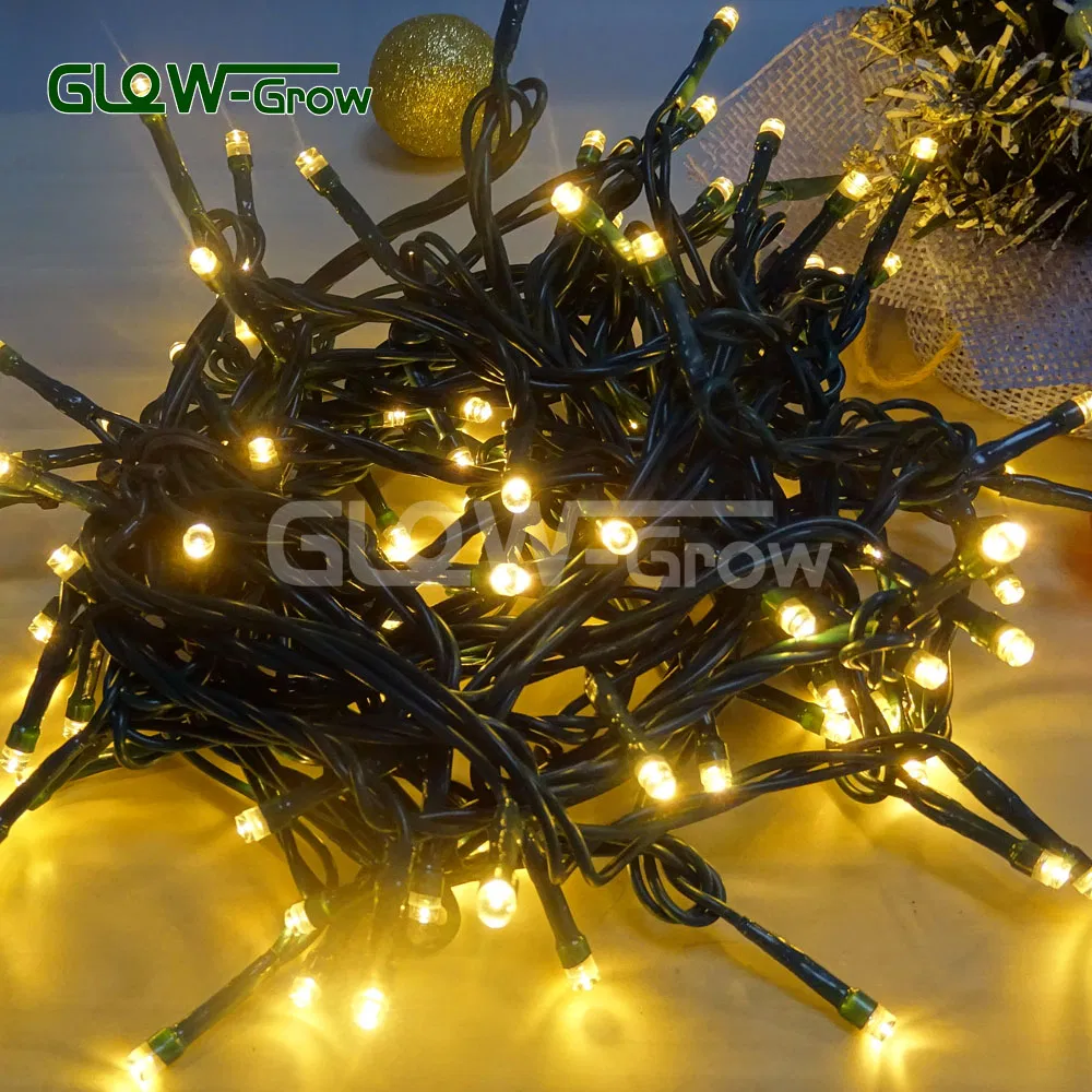 Luz de Fada LED Branca Quente com Fios Transparentes para Decoração de Natal Country para Casa, Jardim, Festa e Casamento