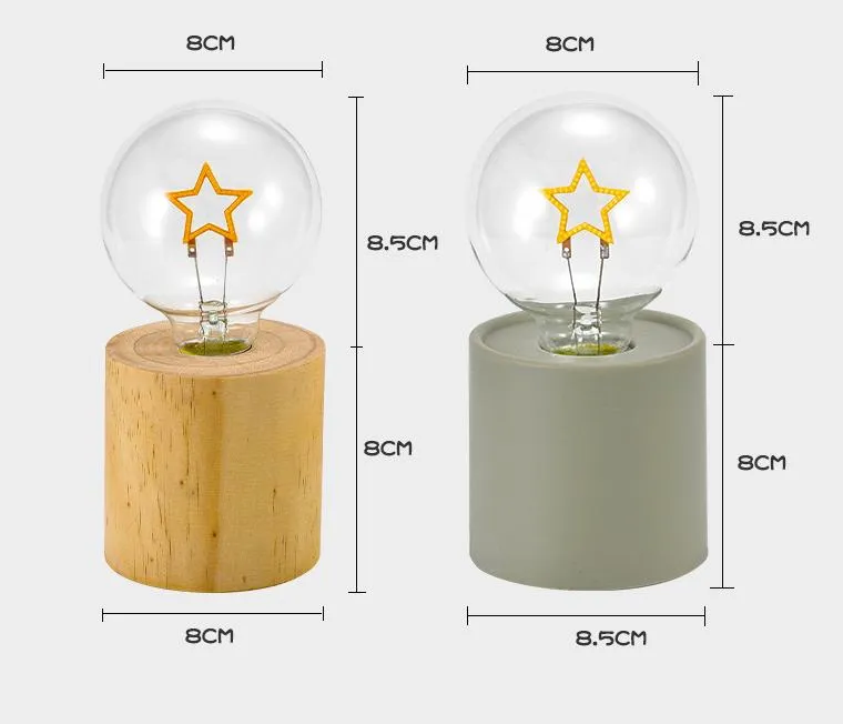 Venda Quente E27 Decoração de Natal e Halloween para Festivais Luz Noturna LED com Interruptor Manual Lampada de Cordão LED Alimentada por Bateria Luz Noturna LED