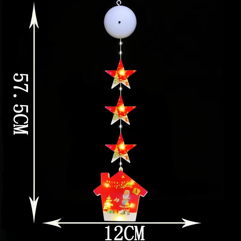 Luz de Árvore com Ventosa Festiva de Natal 3D Luzes Pendentes para Feriado