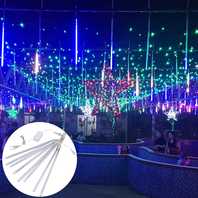 Iluminação de Natal para Árvore de Natal à Prova d'Água para Exterior com Efeito de Chuva de Meteoros