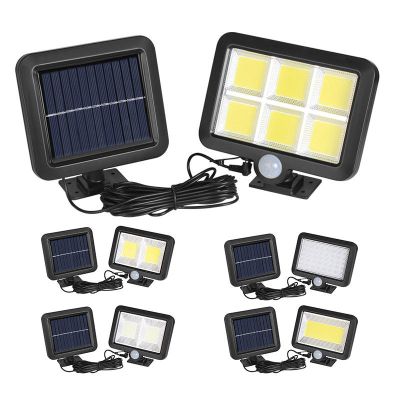 Iluminação Solar com Sensor de Movimento LED COB para Segurança Noturna no Jardim Externo 100