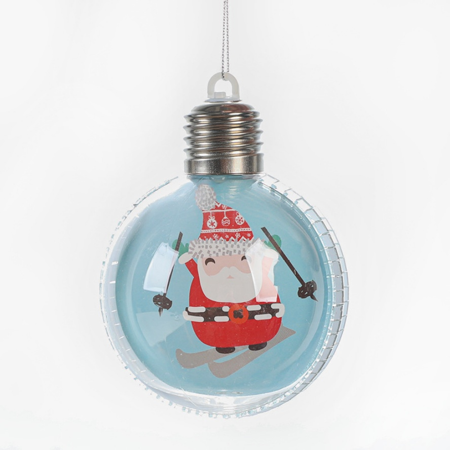 Produto de Decoração de Natal Artesanal Premium OEM, Bola Transparente Brilhante, Ornamentos de Natal do Papai Noel, Disponível em Estoque para Campo de Golfe