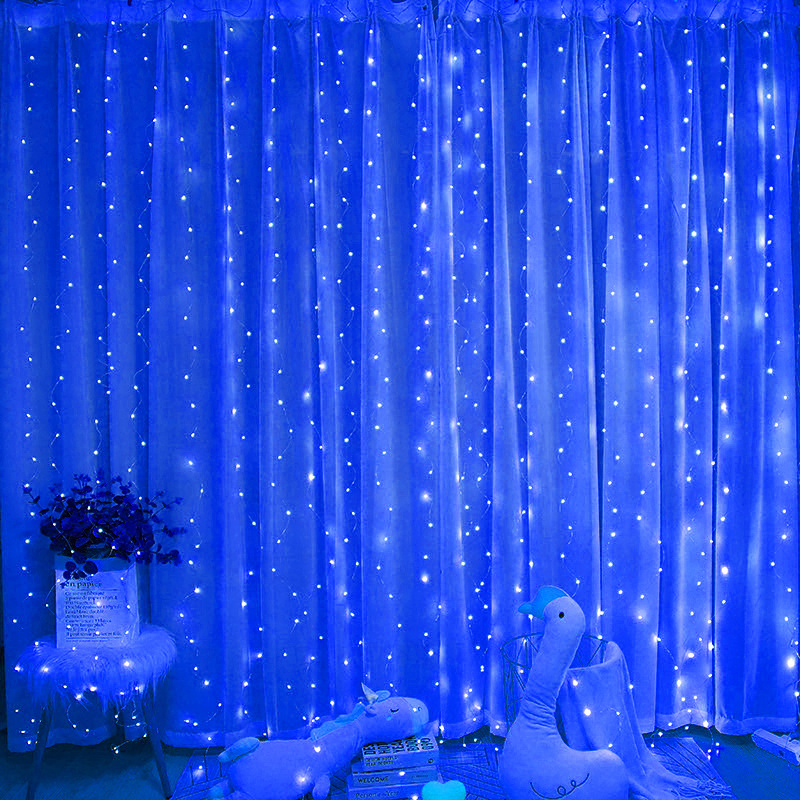 300LED Luzes de Fada com Cortina com 9.8X9.8FT Tom Quente Plug USB em 8 Modos para Casa