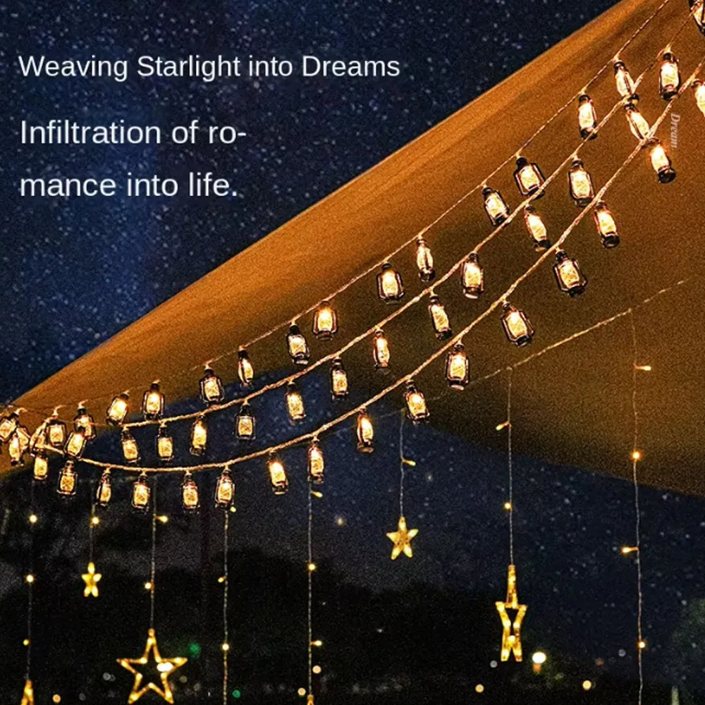 Decoração Mini LED Alimentada por Bateria Opulenta, Motivo LED Diverso, Luzes de Fada para Eid Moubarak, Ornamento de Cordão LED
