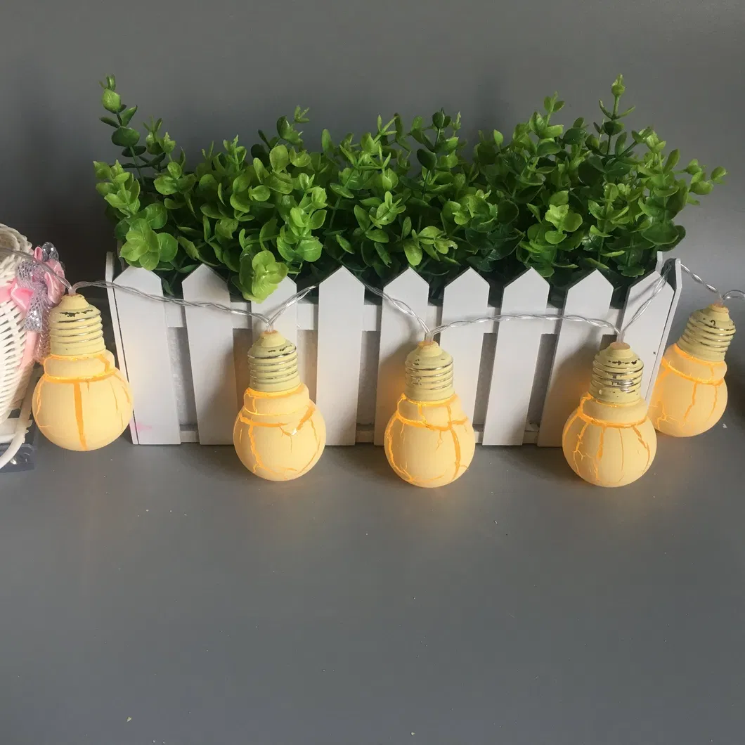 Luzes de Fada Retro em Forma de Bola Operadas por Bateria com 10 LEDs Brancos Quentes