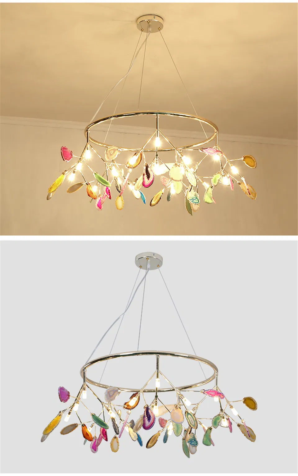 Luminária Pendente Vaga-lume Lustre de Ágata