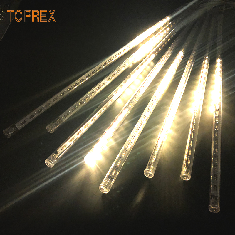 50cm 8 Tubos Luzes de Natal Decoração Externa Tubo Mini LED Luzes de Chuva de Meteoros