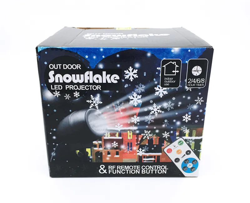 Venda de Novos Produtos Ornamentos de Natal Projetor LED de Janela Luzes de Projeção de Flocos de Neve em Movimento para Decoração de Parede
