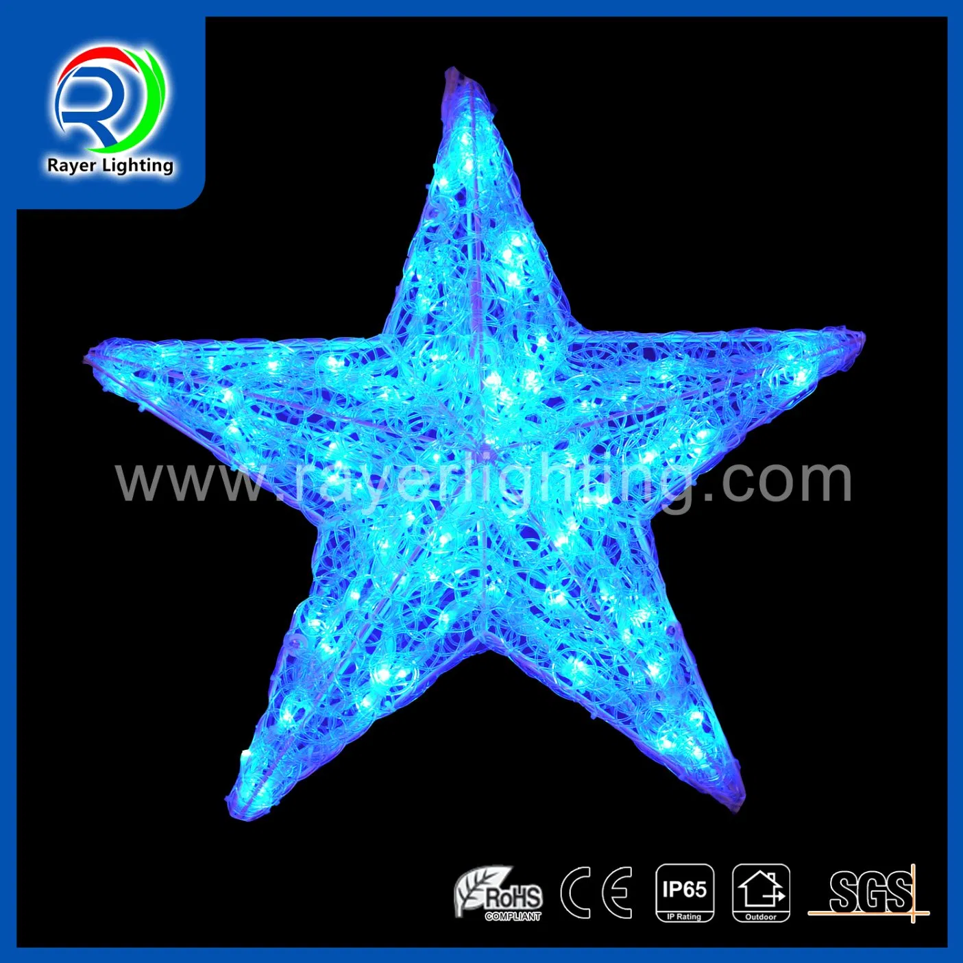 Luzes de Natal Decorativas LED com Motivo de Estrela ao Ar Livre para Jardim