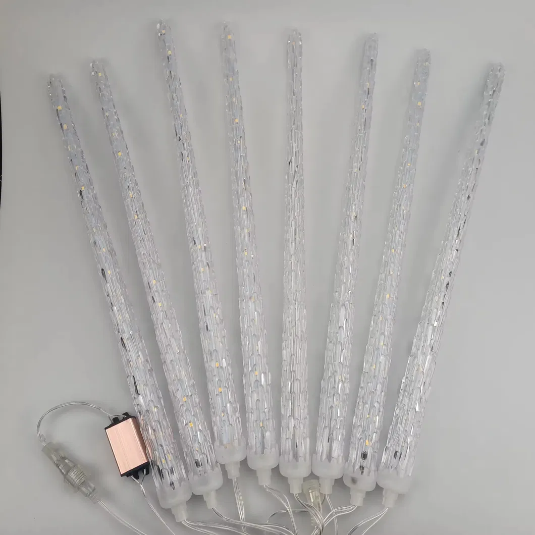 Luzes de Efeito de Queda de Neve - Luzes de Tubo de Chuva, Natal, Luzes de Gelo LED Cristal com Bateria para Exterior