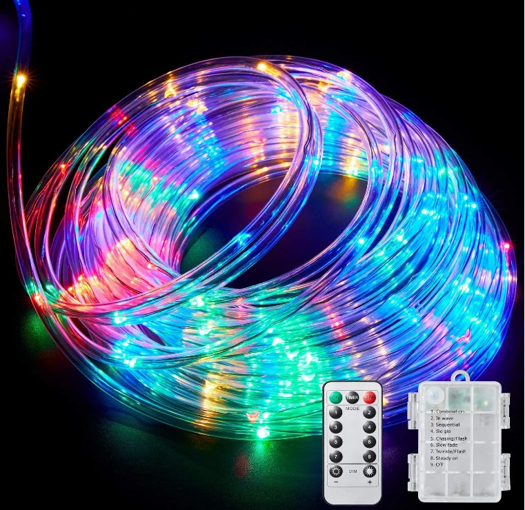 33FT Luzes de Cordão de Micro LED para Exterior com Controle Remoto, 8 Modos de Mudança de Cor à Prova d'Água para Decoração DIY