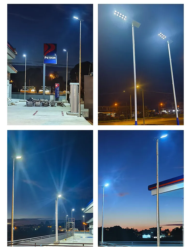 Lâmpadas de Rua de Alta Brilho com LED Solar, Controle Remoto, Sensor de Movimento, Farolas Solares