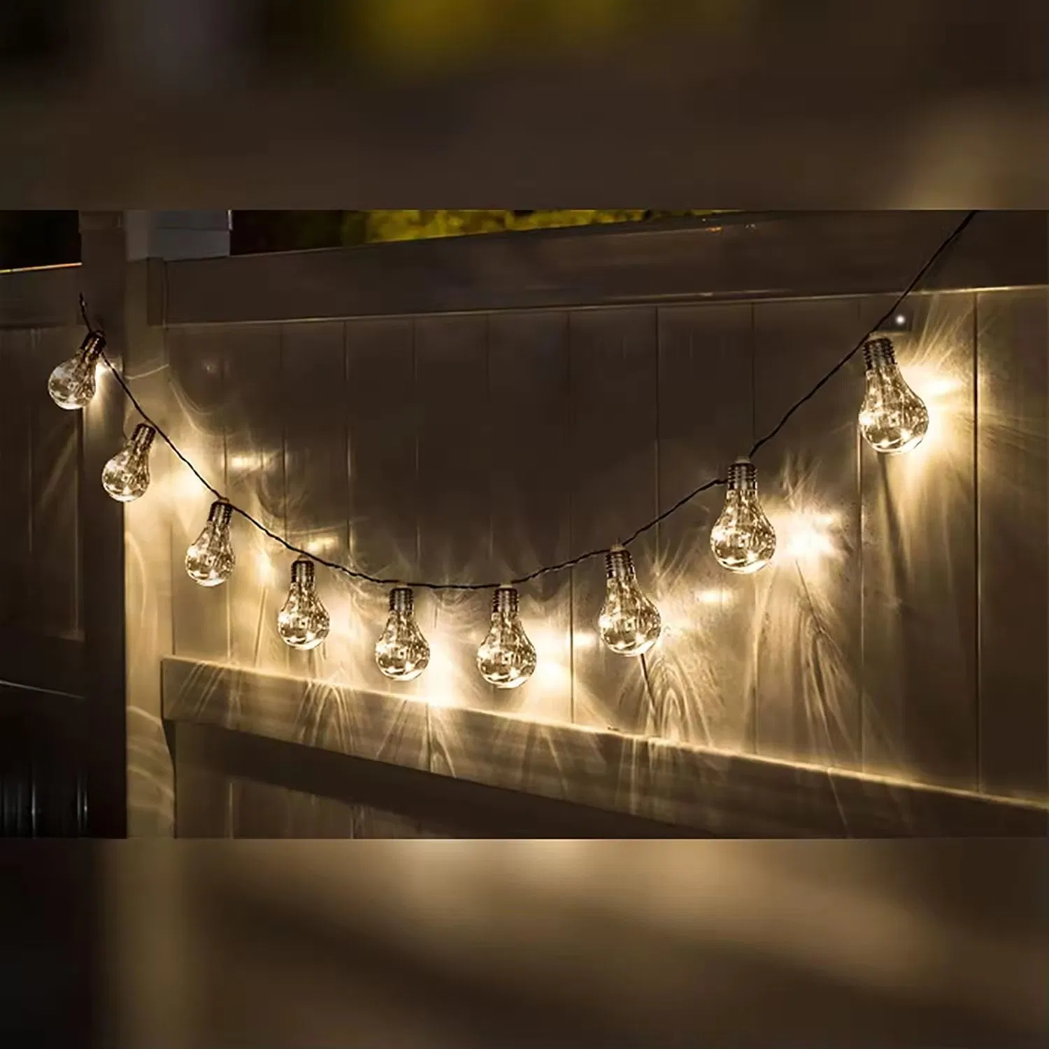 Luzes de Cordão LED Edison Vintage com Energia Solar, Luzes para Pátio Externo à Prova d'Água