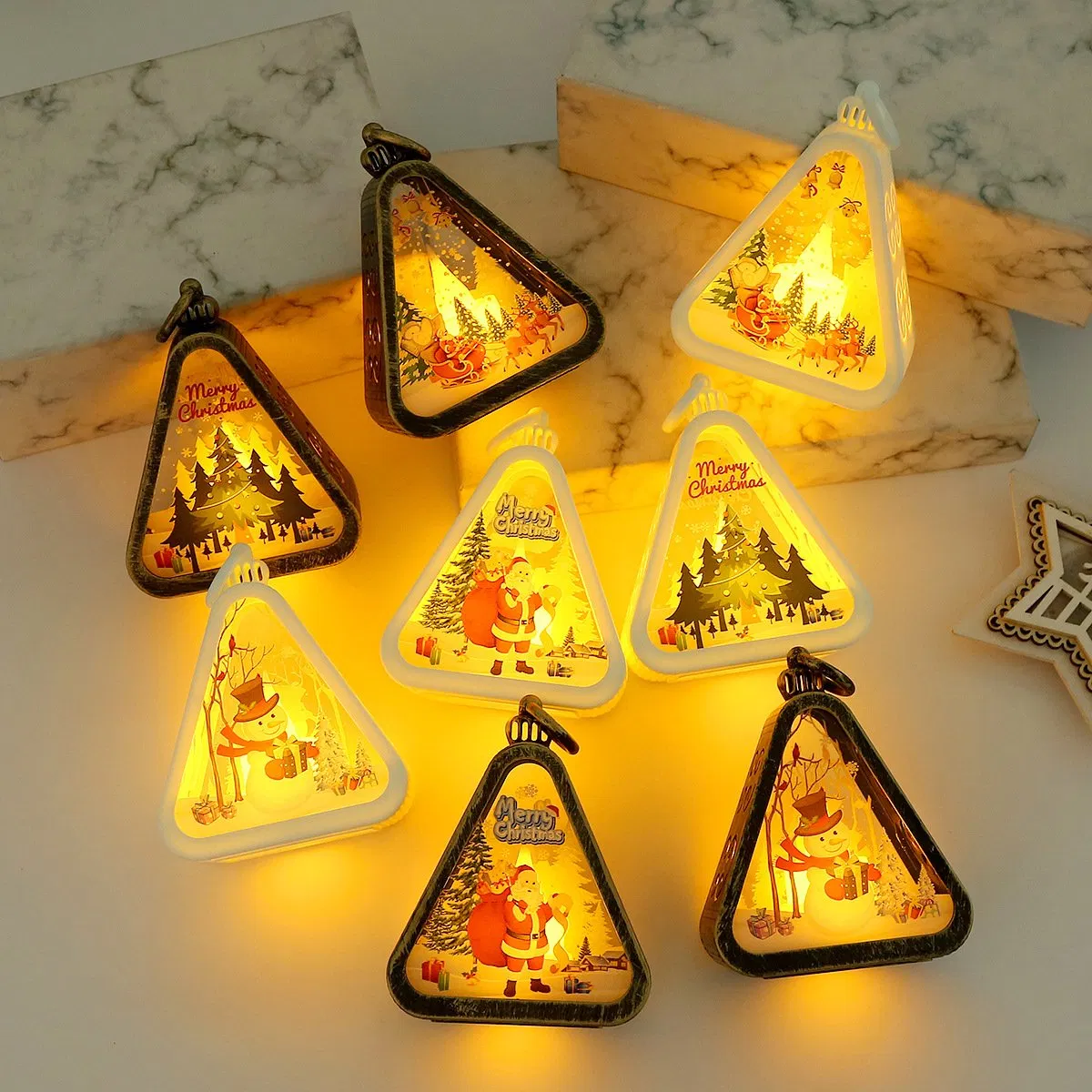 Preços de atacado baixos, produtos promocionais de decoração de Natal com luzes LED premium de alta qualidade e ornamentos de Papai Noel para áreas úmidas