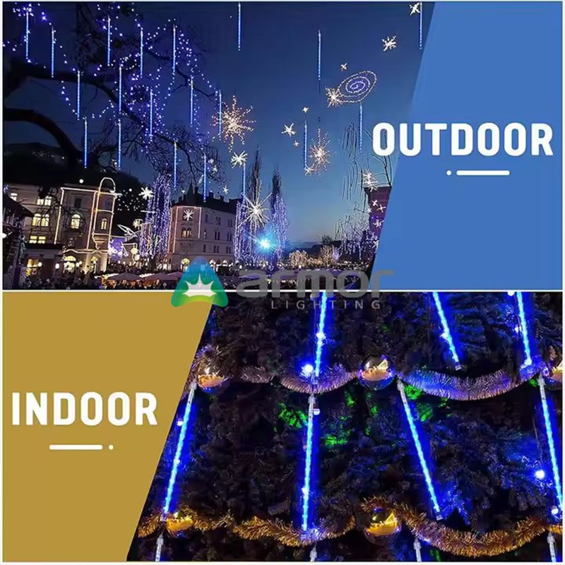 Iluminação de Natal ao Ar Livre Luzes de Meteoros LED Chuva Caindo Fita de Luz Tubo