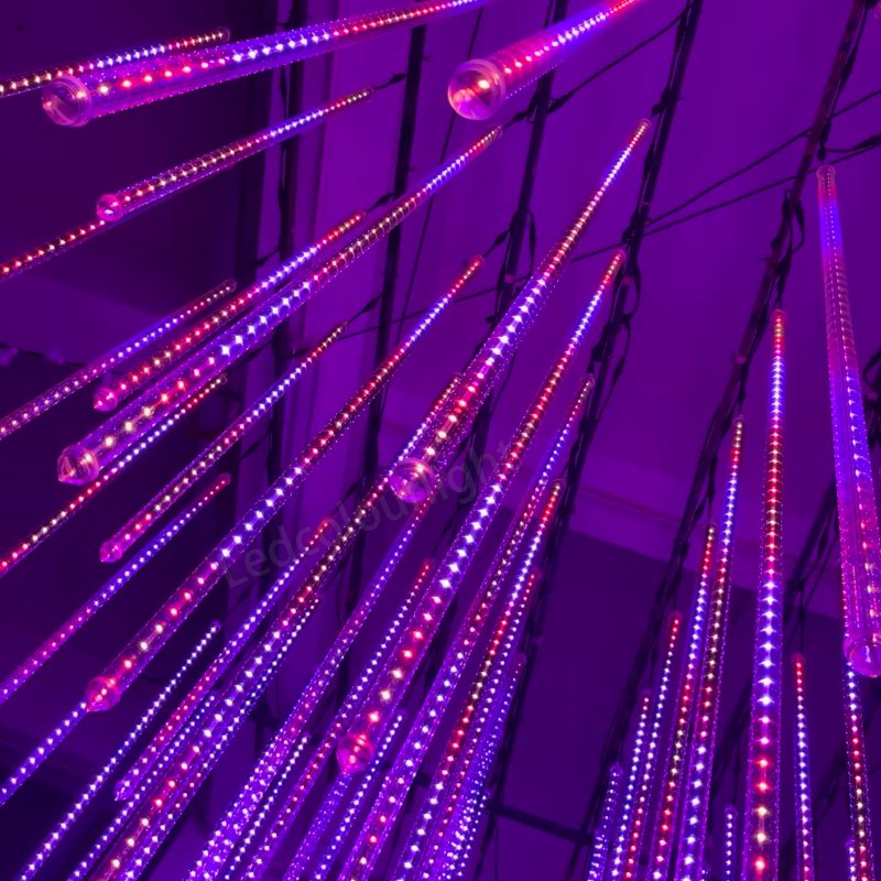 Luz de Tubo Meteor Shower com Pixels RGB Digitais LED para DJ
