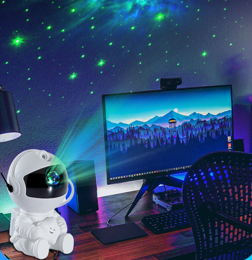 Projetor de Estrelas Luz Noturna Galáxia Astronauta