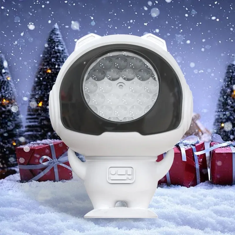 Luz projetora LED a laser de Natal RGB, astronautas, floco de neve, bola mágica, projetor de água em ripples, decoração de iluminação interna