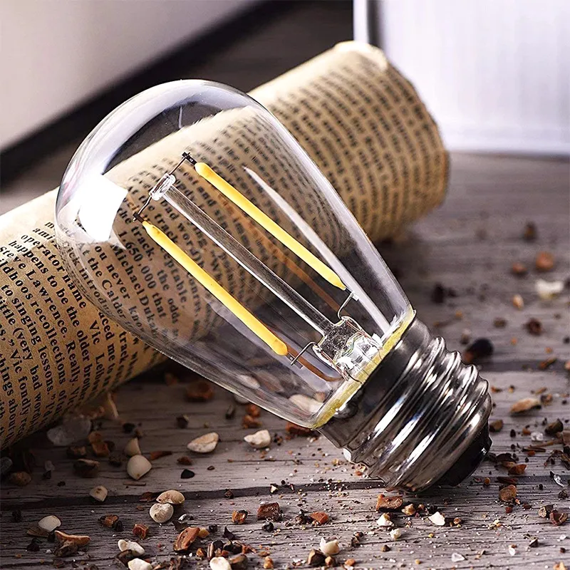 S14 Luz LED de Bulbo Edison ao Ar Livre para Decoração de Pátio e Jardim