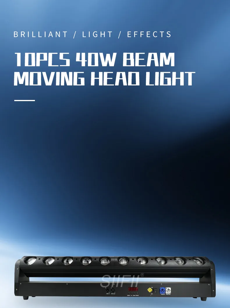 Luz de Cabeça Móvel LED 10X40W RGBW 4in1 com Flightcase DMX512 Projetores de DJ para Bar Festa KTV Lâmpada de Efeito de Natal