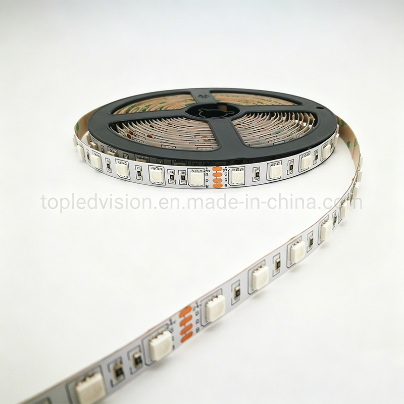 24V SMD5050 Fita LED RGB IP68 Fita Flexível à Prova d'Água Certificada CE para Decoração de Casa e Exterior