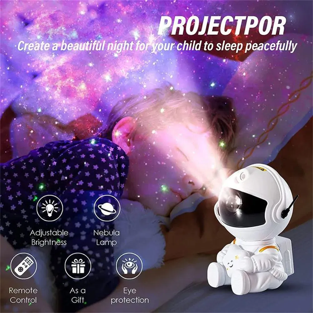 Luz Noturna LED Inspirada na Agência Espacial Europeia Galaxydreams Projetor de Estrelas para Crianças Lâmpada ABS Decoração de Quarto Presente de Natal
