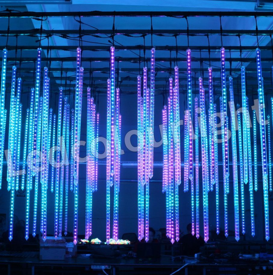 Luz de Tubo Meteor Shower com Pixels RGB Digitais LED para DJ