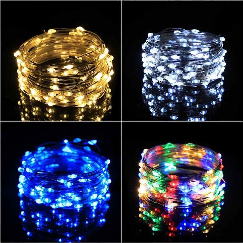 Luzes de Natal a Bateria 8 Programas com Controle Remoto para Exterior Quarto Festa Casamento Decoração de Jardim Luzes de Fada Piscantes