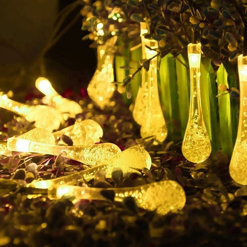 Luzes de Cordão em Forma de Gota de Água para Exterior à Prova d'Água para Jardins, Pátios, Quintais, Festas e Decoração de Feriados